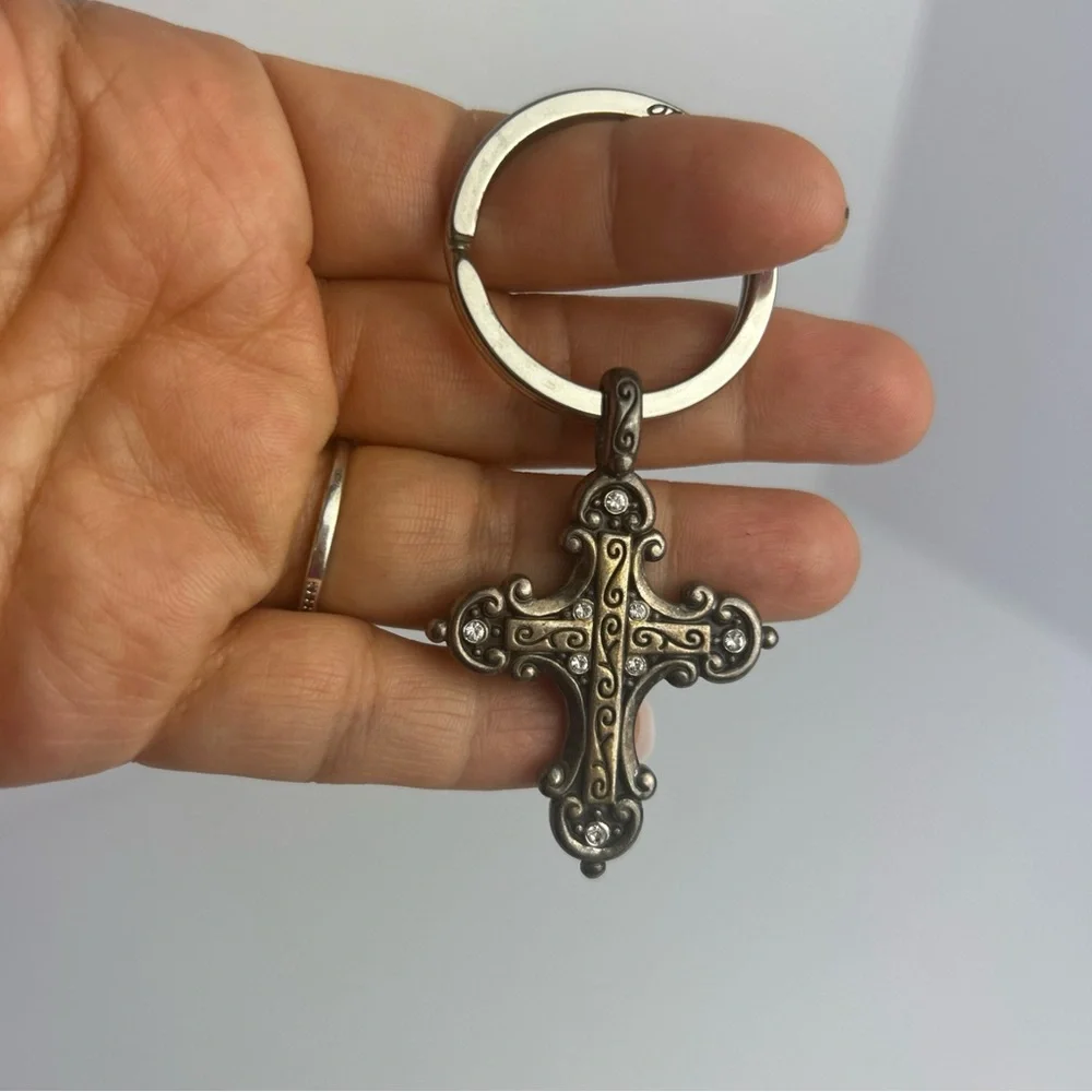 BRIGHTON Ornate Cross Keychain with Crystals